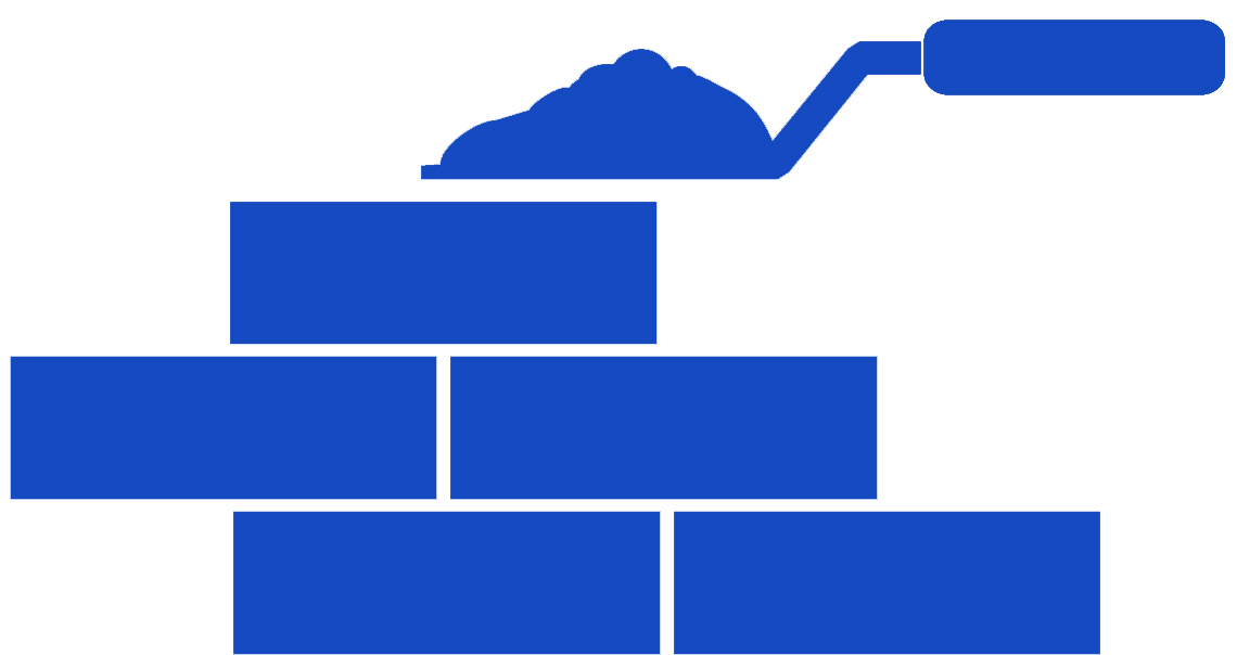 Icon of a brick wall being built